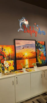 A beautiful seascape In acrylic paints